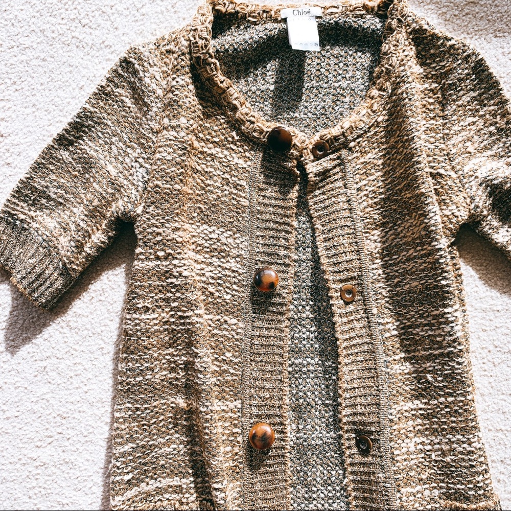 NEW! CHLOE $3800 LONG CARDIGAN KNIT DRESS JACKET M